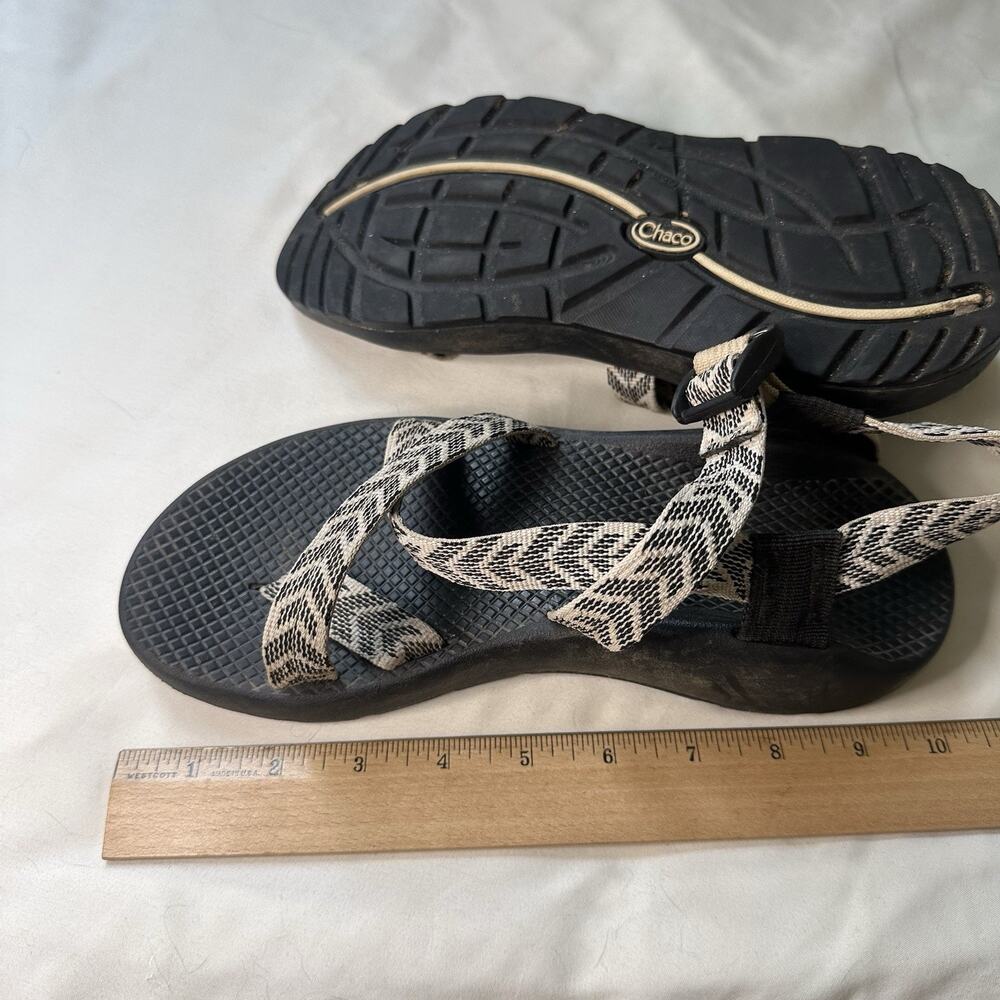 Chaco Z Cloud 2 Women's Strappy Sandals Black Beige Sz 8 Rocket Chevron - Picture 8 of 9